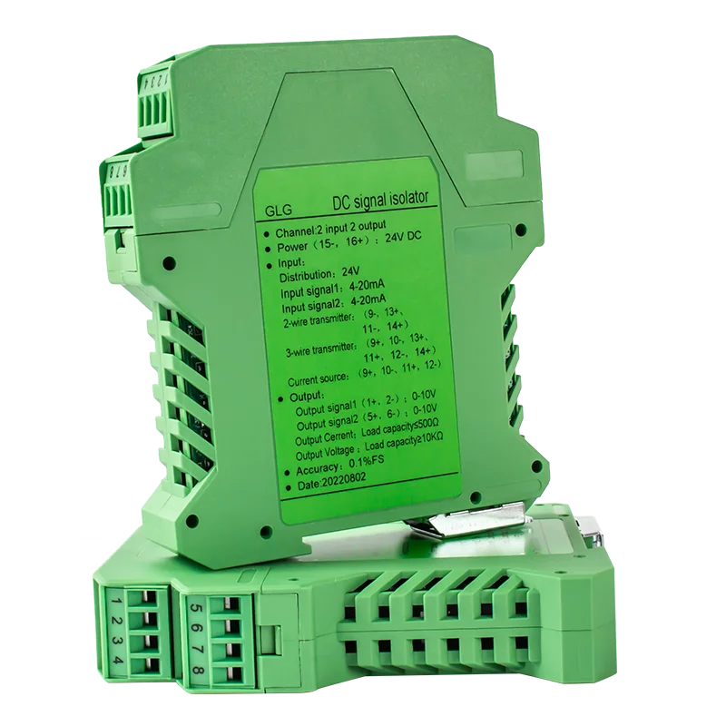 1 IN 2 OUT DC Stroom Spanning Signaal Isolator 4-20mA 0-10 V Analoge Signaal zender DC 24 V Voeding Signaal Converter