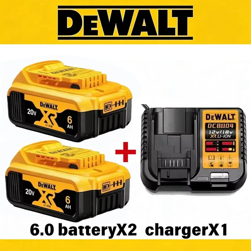 

100% Оригинальный аккумулятор Dewalt 20V, 2AH 5AH 6AH, перезаряжаемый литий-ионный аккумулятор, замена для электроинструмента Dewalt DCB200