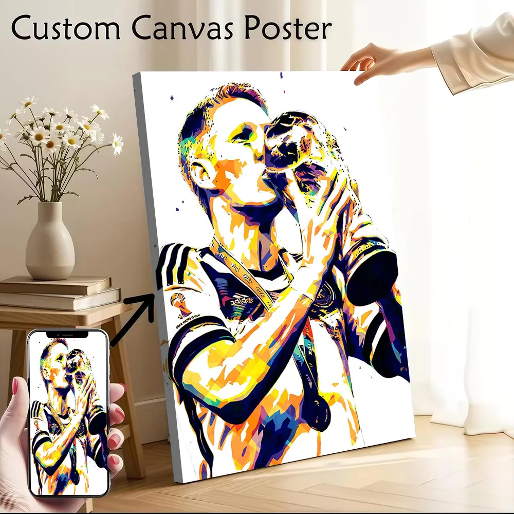 Pôster de lona personalizável Bastian Schweinsteiger, pintura em tela impressa, arte de parede para fãs, decoração de quarto, decoração de interiores