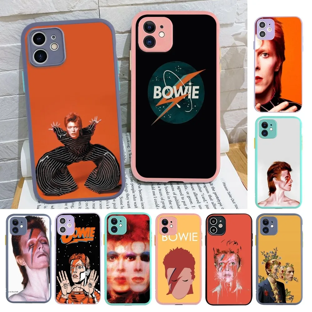 D-David B-Bowie Phone Case for iPhone 14 11 12 13 Mini Pro Max 8 7 Plus X XR XS MAX Translucent Matte Cover