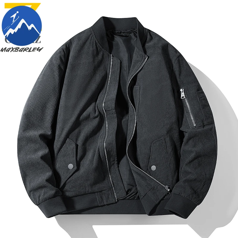

Maxbarley Baseball Suit Men 2025 Autumn Fashion Loose Corduroy Trendy Motorcycle Stand Up Collar Coat Versatile Flying Jacket