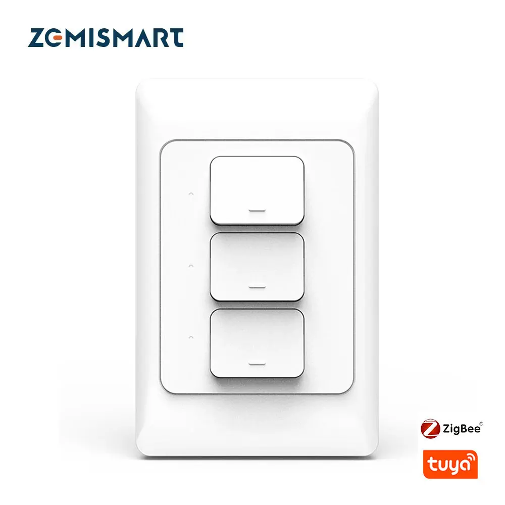 Zemismart Zigbee Wall Light Switches Smart Interrupter Neutral Optional 1 2 3 Gang Alexa Google Home Tuya SmartThings110 220V