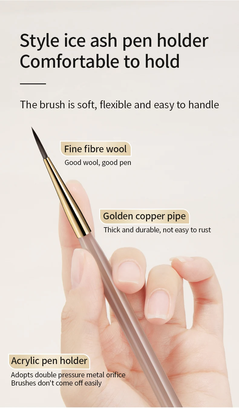 RS Nail Art Malerei Pinsel Acryl Linien Stift Streifen Gitter Blume Schmetterling Zeichnung Aquarell Pinsel DIY Design Maniküre Werkzeuge – Detail 4