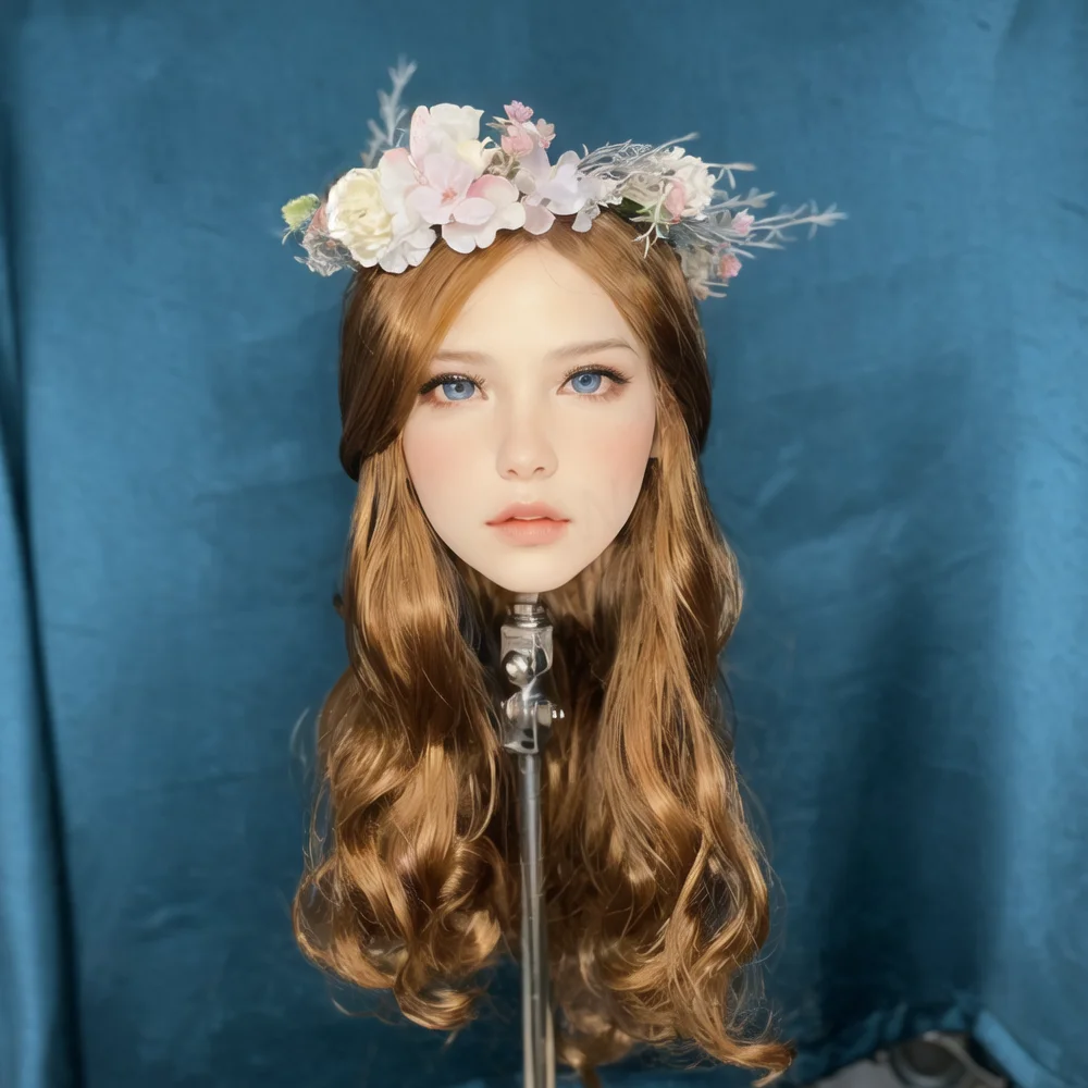 

Female head model, intellectual beauty, sexy female head, blue eyes, new model head, TPE material, soft texture, male adult toy