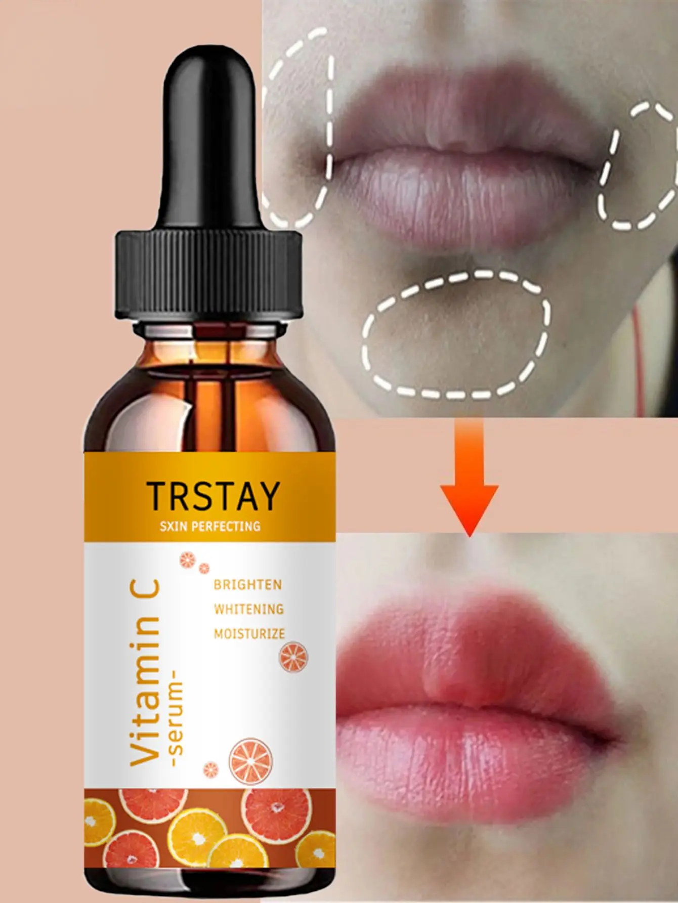 Vitamin C Serum For Face Hyaluronic Acid Brightening Smoothing VC Dark Spots Fine Line Wrinkles Dark Lip Lightening Essence