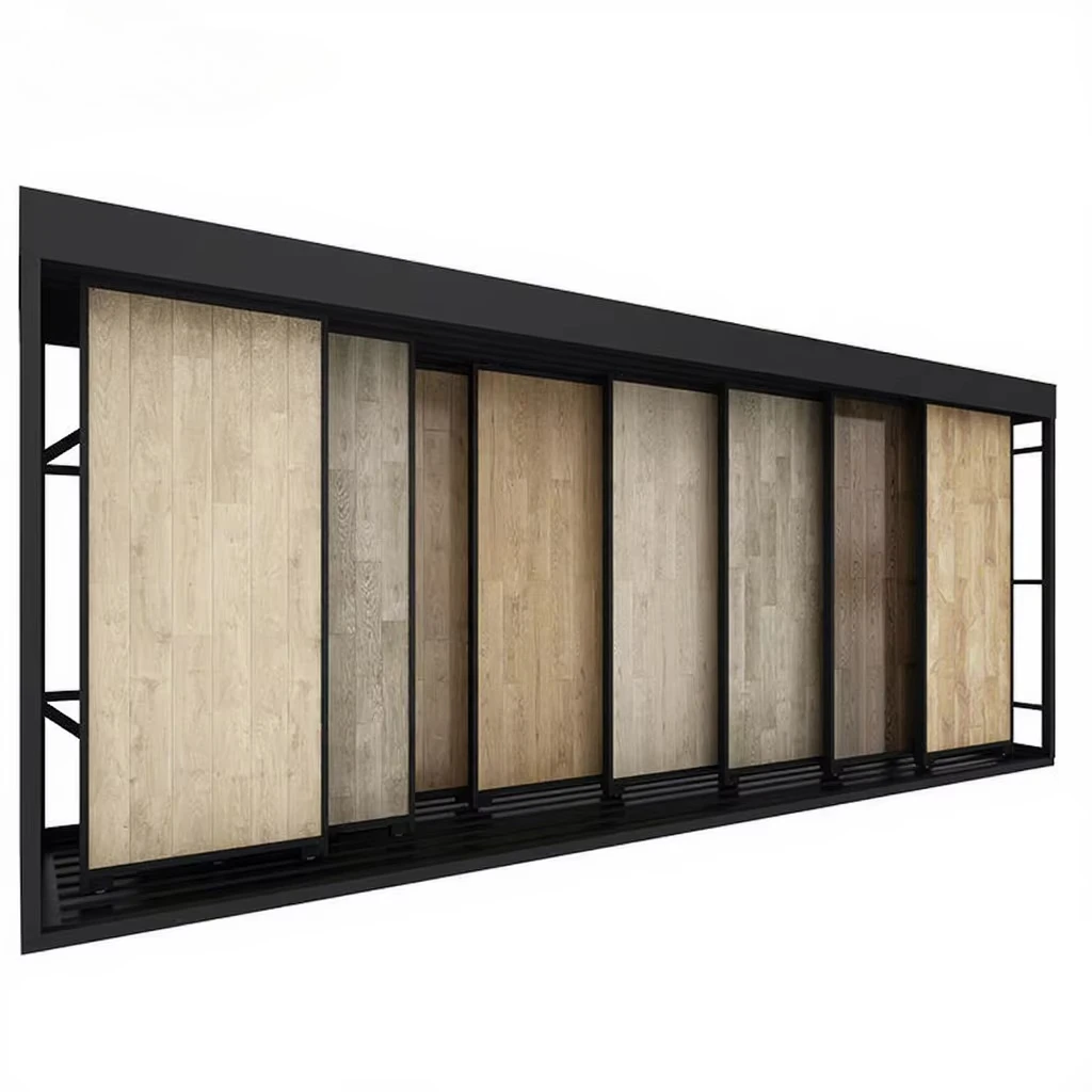 

&c Easy-Slide Metal Sliding Display Rack, Store Wood Flooring Shelf, Fair Display Rack Rack Stand Store Wood Flooring Shelf