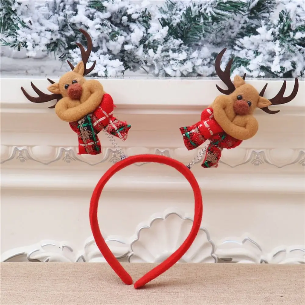Red Snowman LED Light Headband Snowman Headwear Christmas LED Headband Elk Multiple Choice Elk LED Light Headband Children