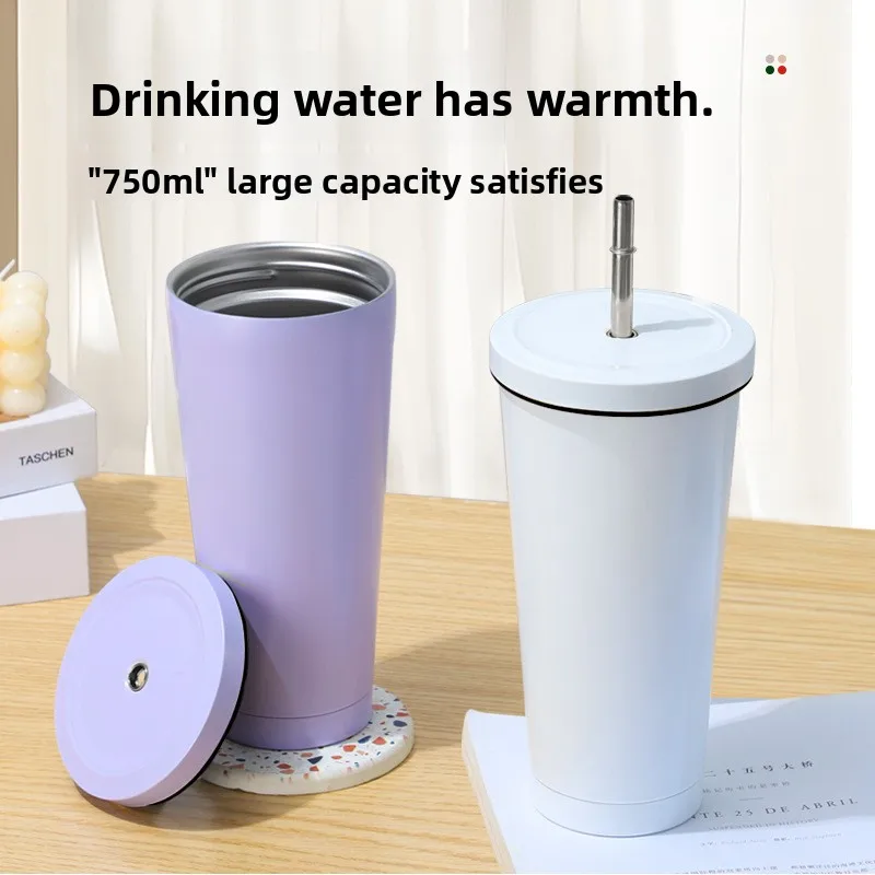 

Лидер продаж, соломенная чашка из нержавеющей стали 304, большая емкость, вакуумный термос для кофе, портативная автомобильная чашка