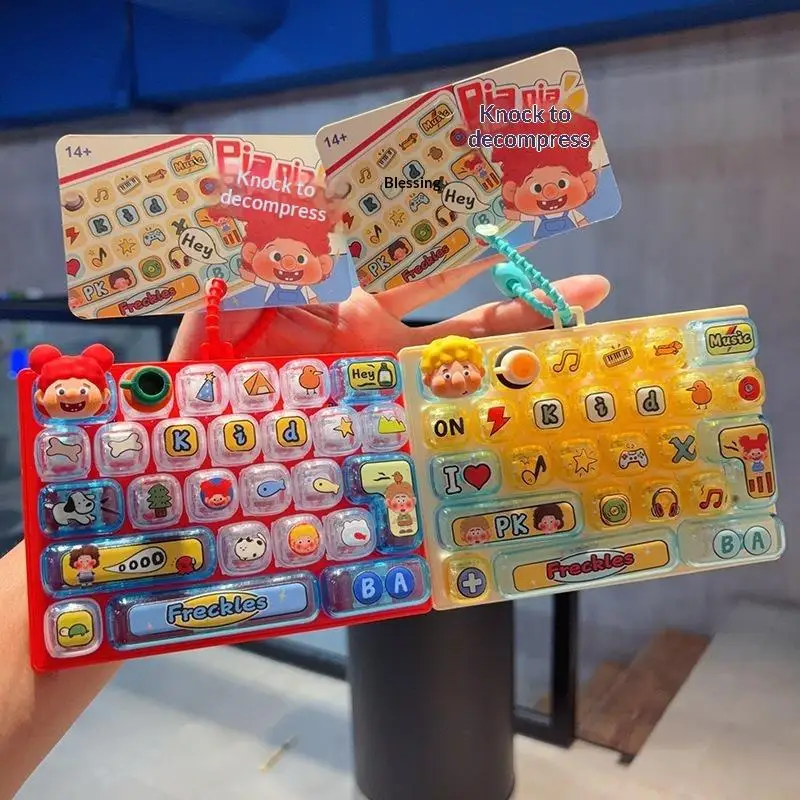26 Key Press Button Decompression Toy 1/2Pcs Cute Mini Stress Relief Fidget Gadget Portable Bag Ornament for Office Workers