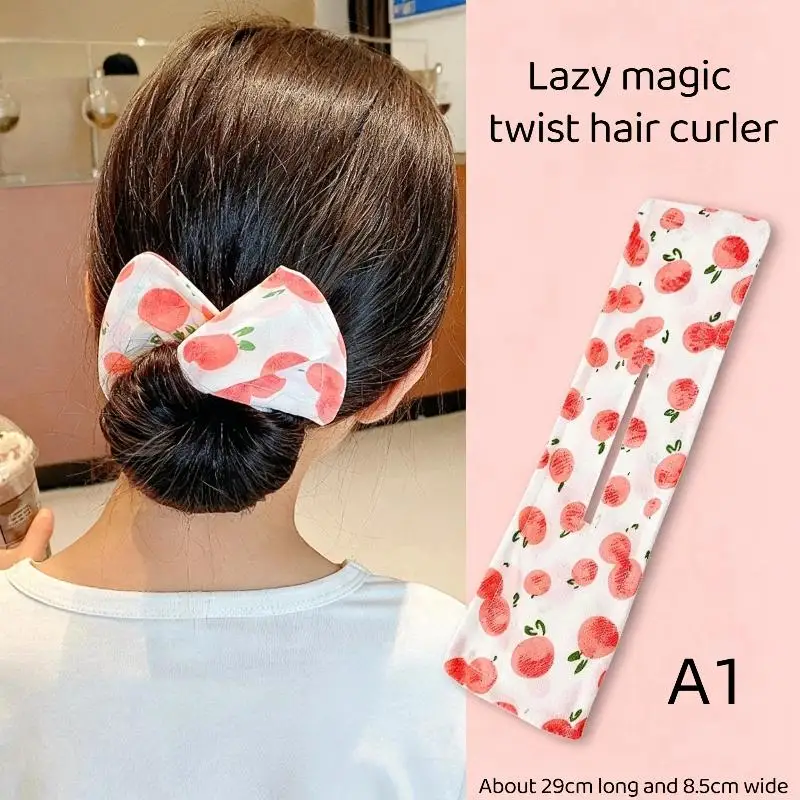 Adjustable Meatball Hairstyle Bow Twist Clip Headband Portable No Crease Hair Accessory for Ladies Party Travel Use