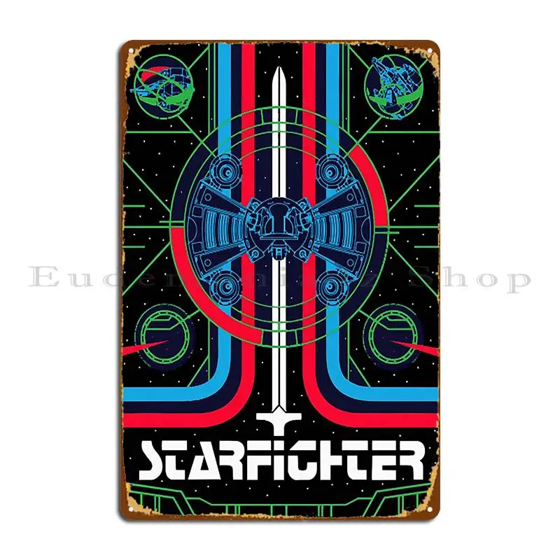 Starfighter Arcade Metal Sign Club Kitchen Customize Designer Club Tin Sign Poster