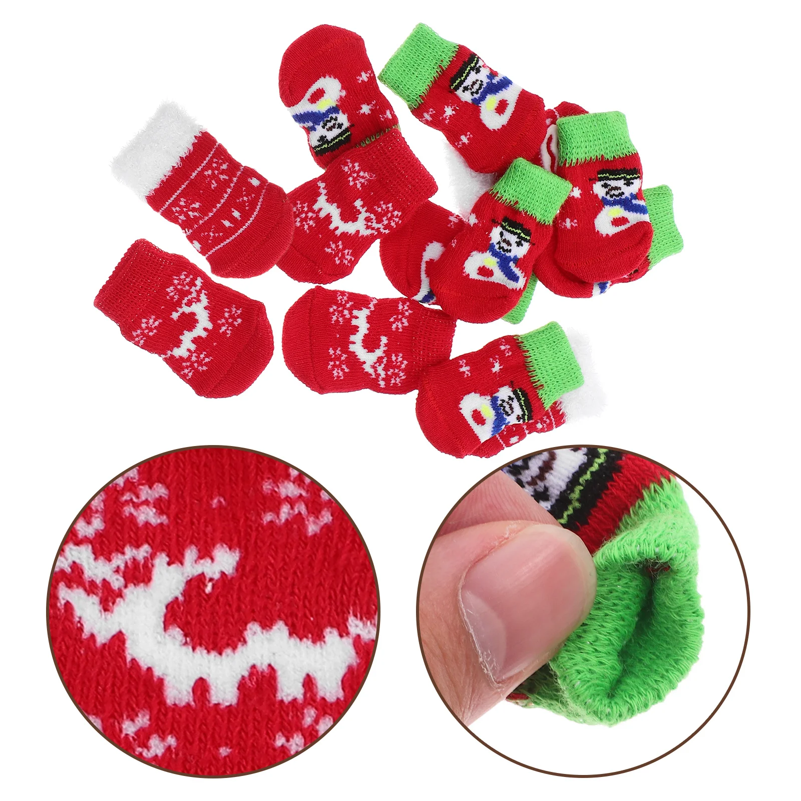 

4 set Pet Christmas For Dogs Cats Non-Slip Cotton Warm Waterproof Anti-Slip Soles Snow Ice Salt Protection Outdoor Indoor Use