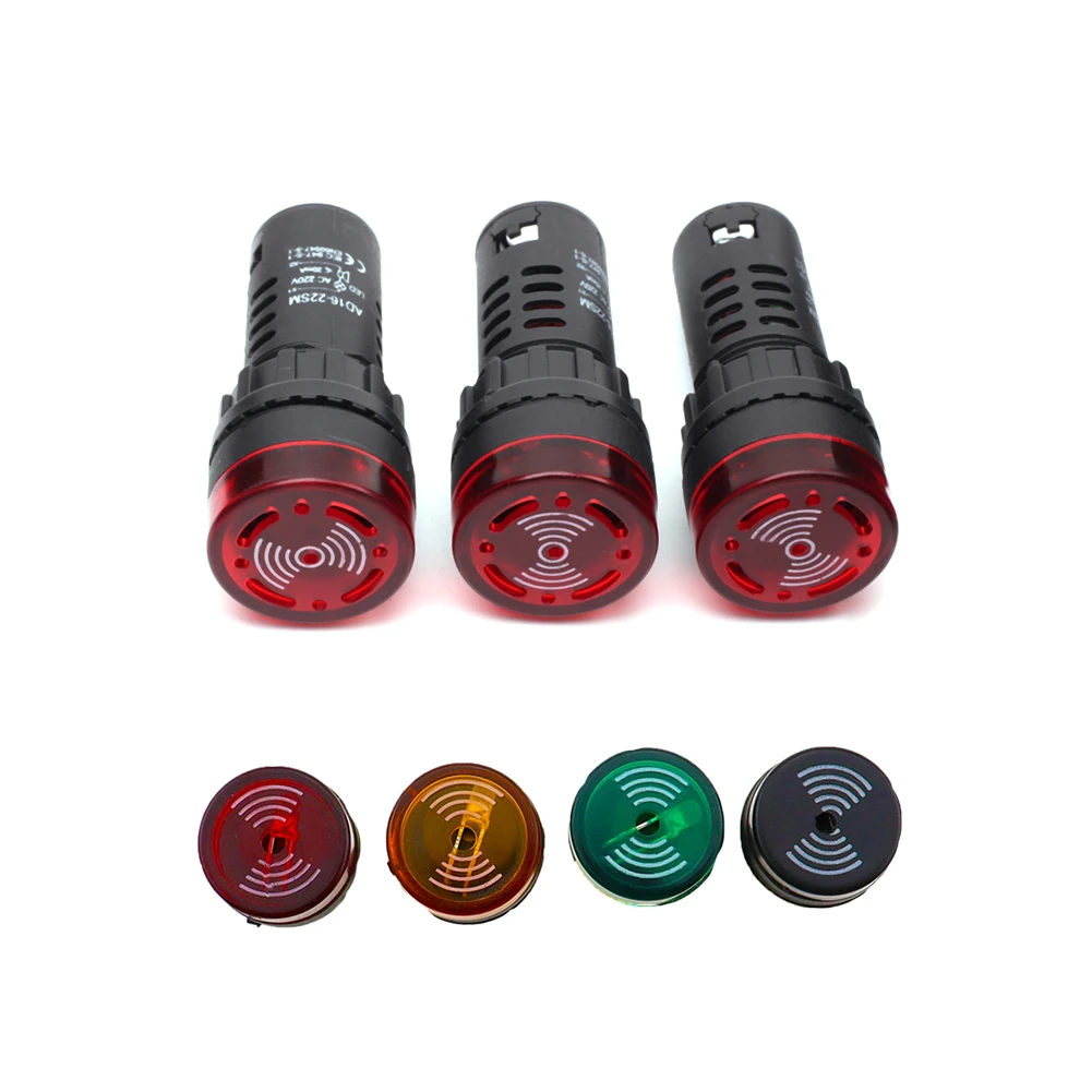 

10PCS signal lamp LED flashing buzzer AD16-16SM AD16-22SM red, green and yellow acousto-optic alarm lamp 16MM 22MM