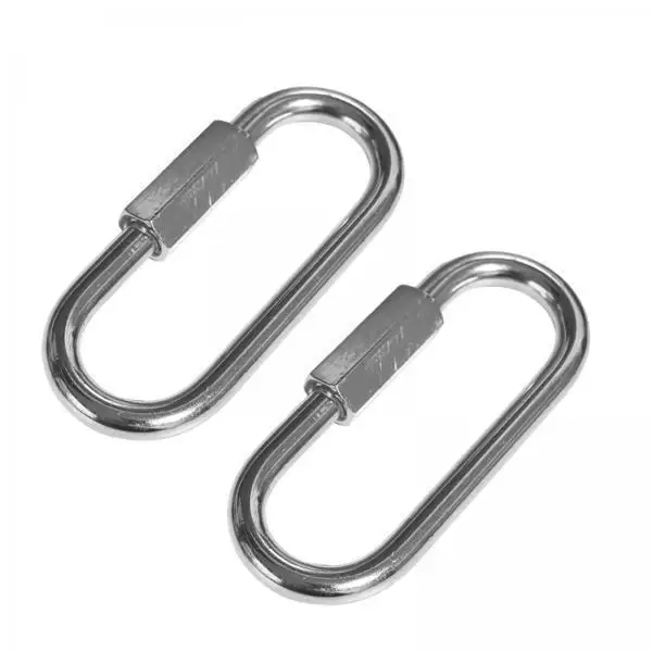 Heavy Duty Steel Quick Link Chain Connector Screw Locking Carabiner Clip for Hammock Swing Chair Outdoor Gear