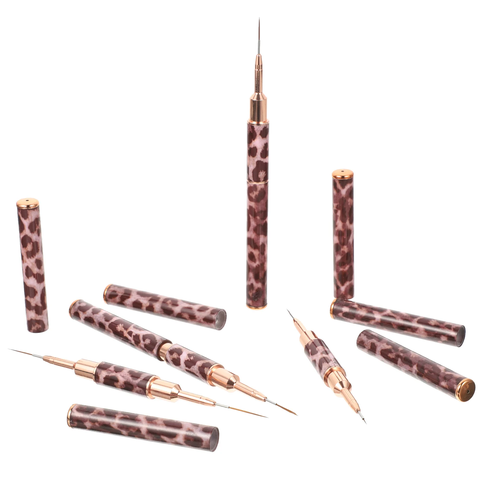 Juego de 4 Uds de pinceles para decoración de uñas, pinceles de delineador fino de doble punta, bolígrafos de dibujo para manicura profesional, herramientas de pintura de uñas para salón en casa