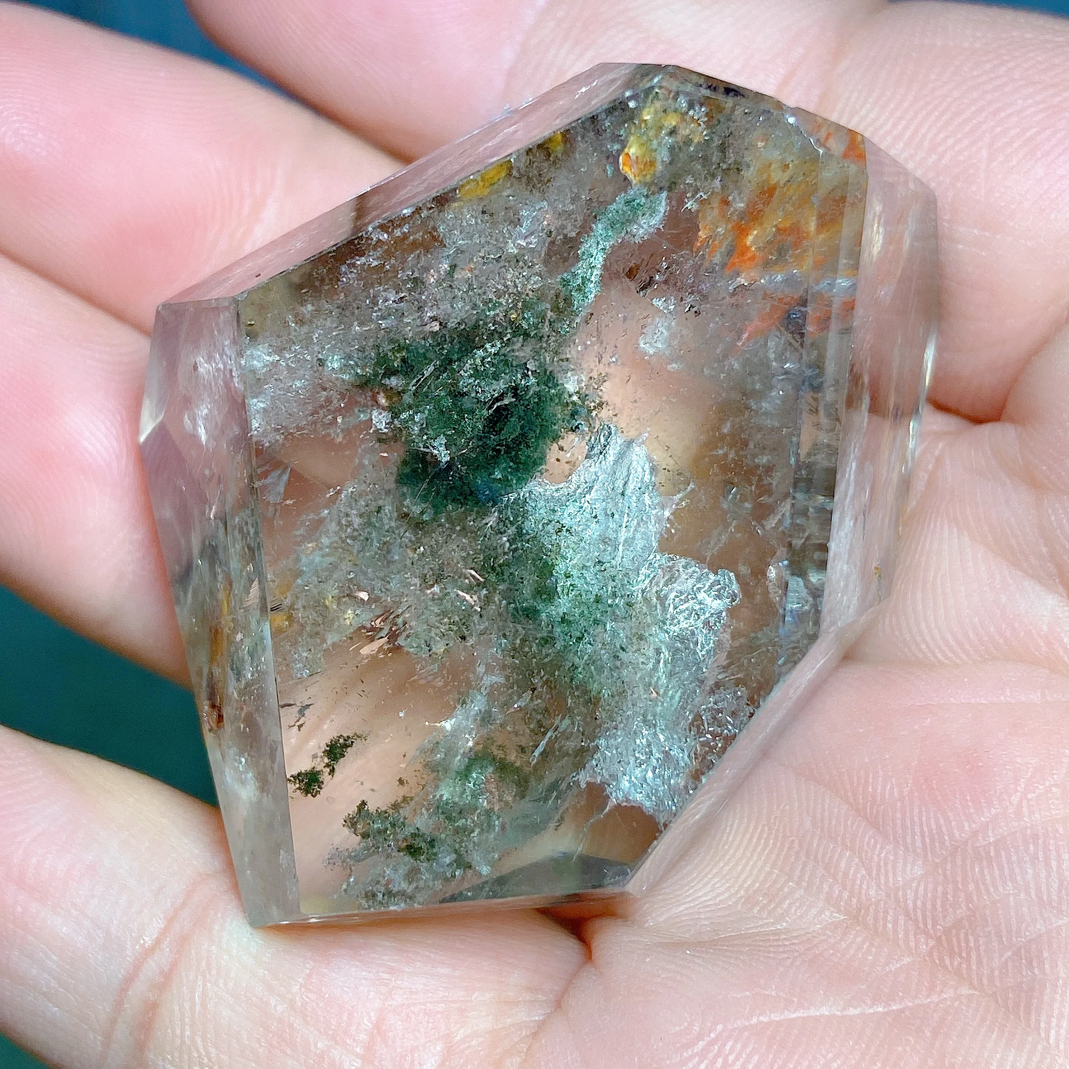 Healing Natural Garden Quartz Free Form Painting Mountain Rainbow Flash High Quality Decoration Rare Gift Mineral Ore Energy