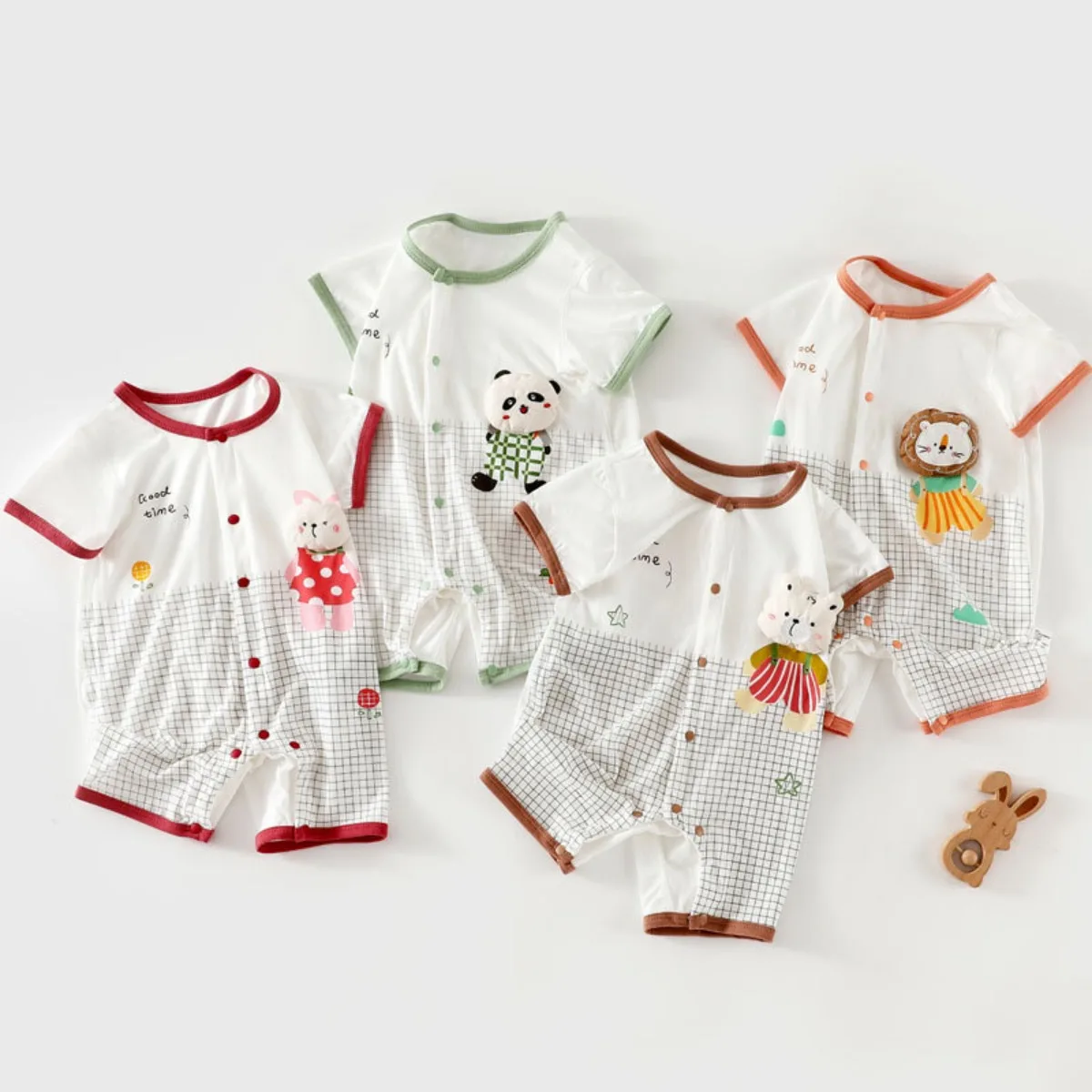 6-18M Baby Boy Girl Summer Cooling Lightweight Jumpsuit Infant Pure Cotton Moisture-wicking Romper Kid Daily Wear Knit Onesie