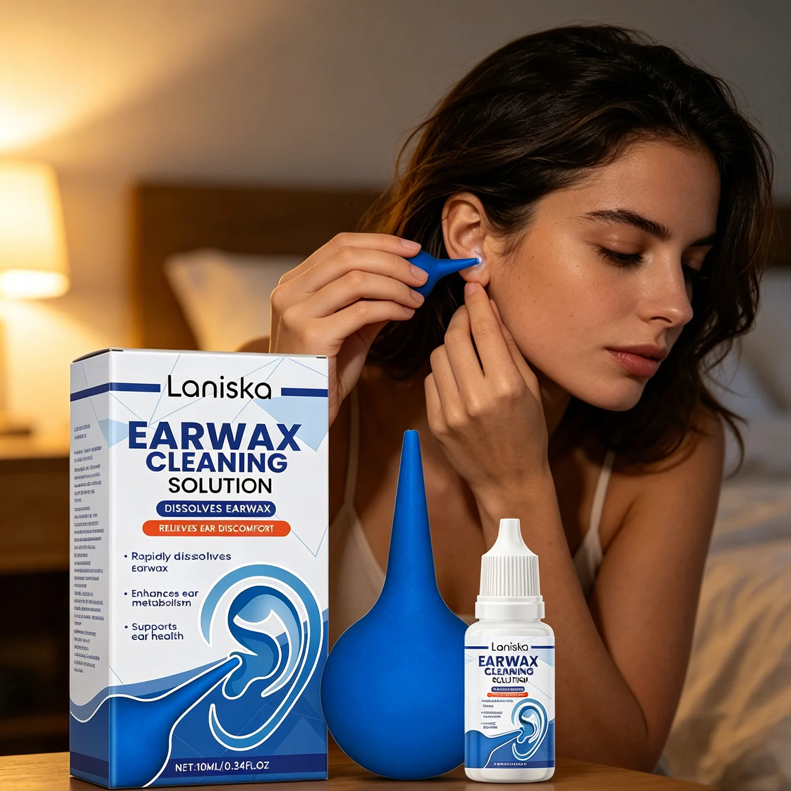 Earwax Cleaning Drops Dissolve Earwax Itching Relieve Earache Discomfort Improve Listening Tinnitus Soothing Ear Health Care Kit