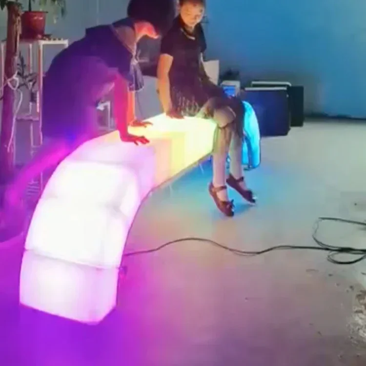 Touch Pulse Lighting Bench Decorative Mall Leisure Stool Interactive Induction Touch Landscape Lounge Rgb Night Lamp