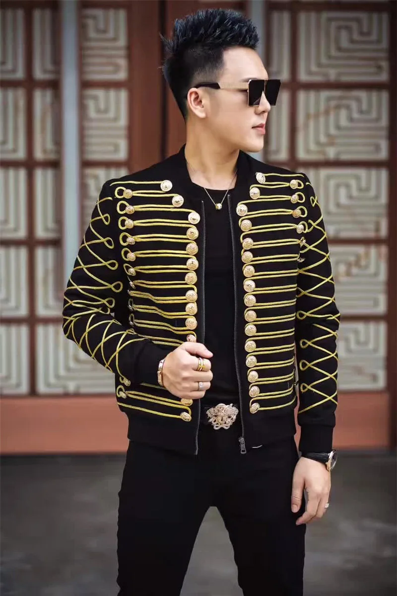 Spring 2023 European and American personalized embroidery slim jacket palace style jacket male singer performance dress