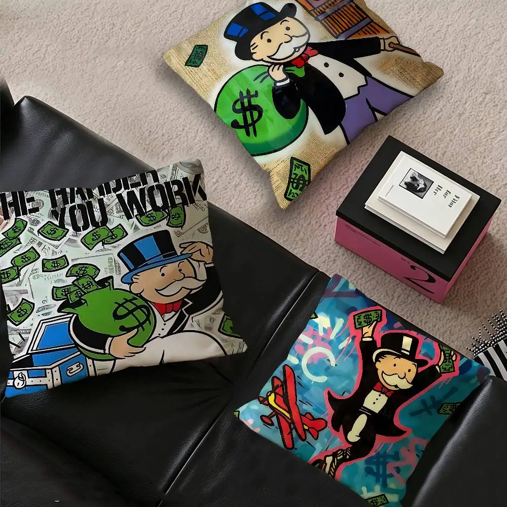 Cartoon Dollar Aalec MonopolyS Pillow Cushion Cover Pillowcase Living Room Sofa Home Decor Customized