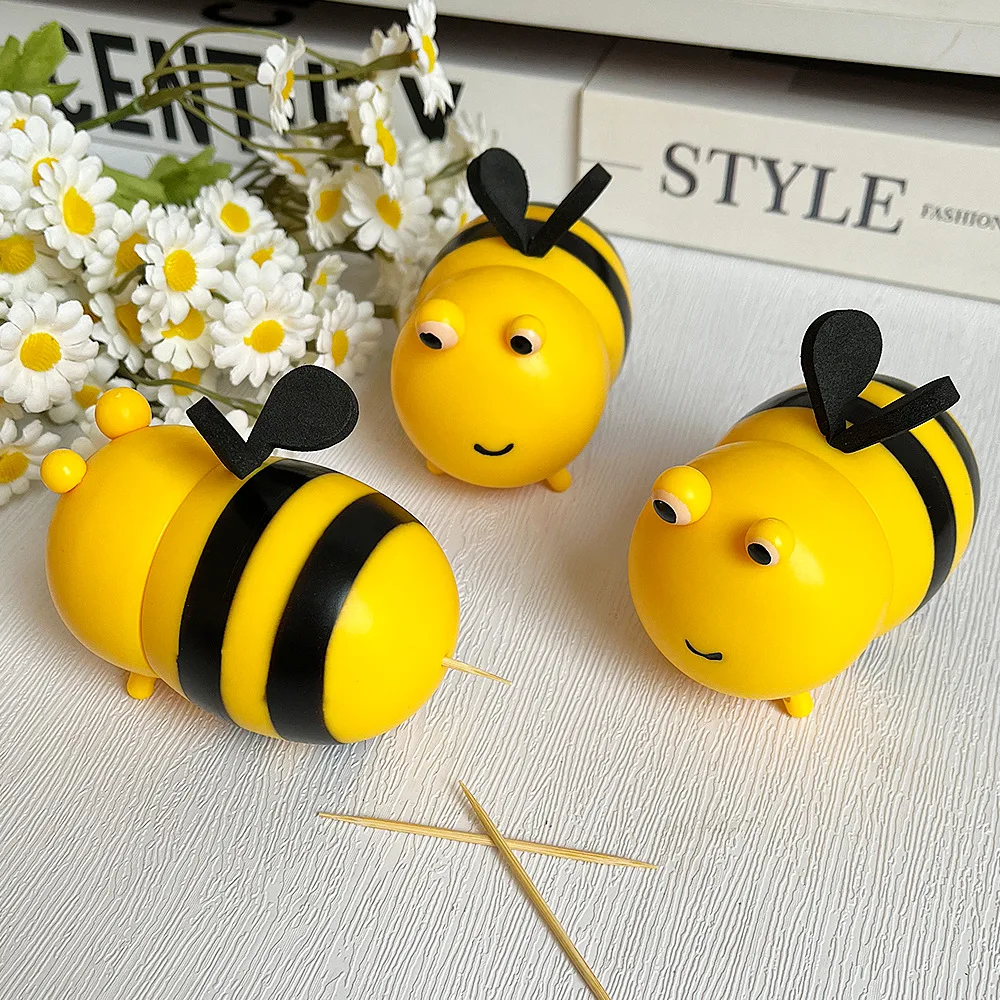 Creative 3D Printing Bee Toothpick Box Household Kitchen Table Toothpick Holder Cute Cartoon Bee Portable Toothpick Box