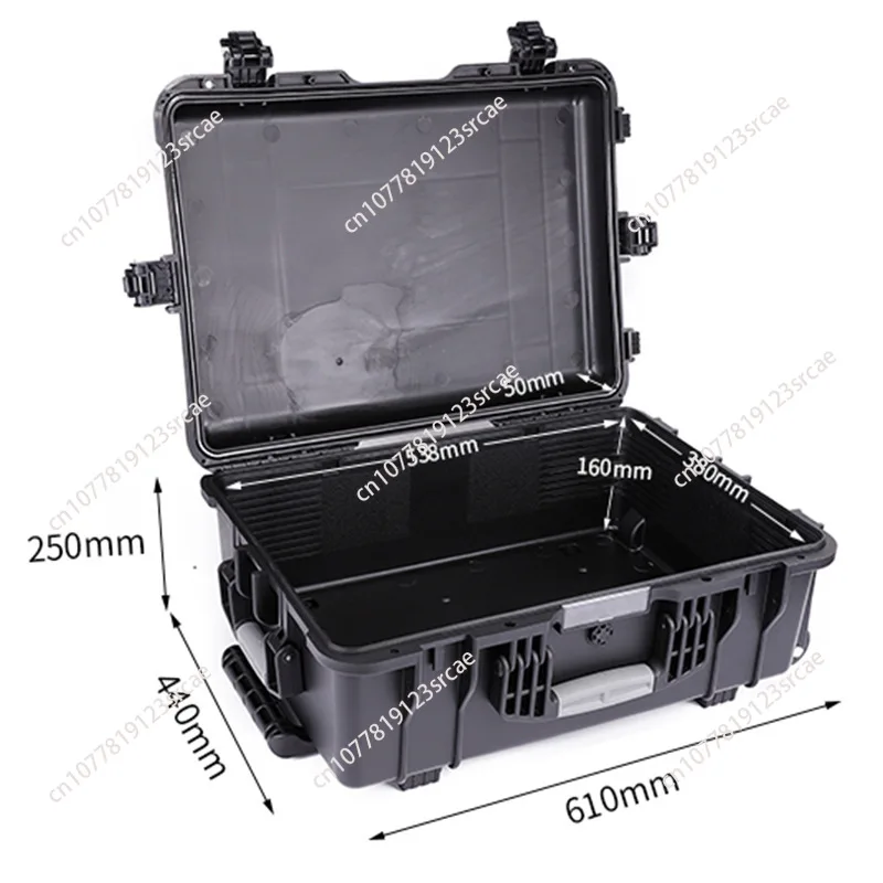 D6125 Plastic Durable IP67 Stackable Large Wheeled Tool Hard Case With Exhaust Valve Design Carrying Case With Foam