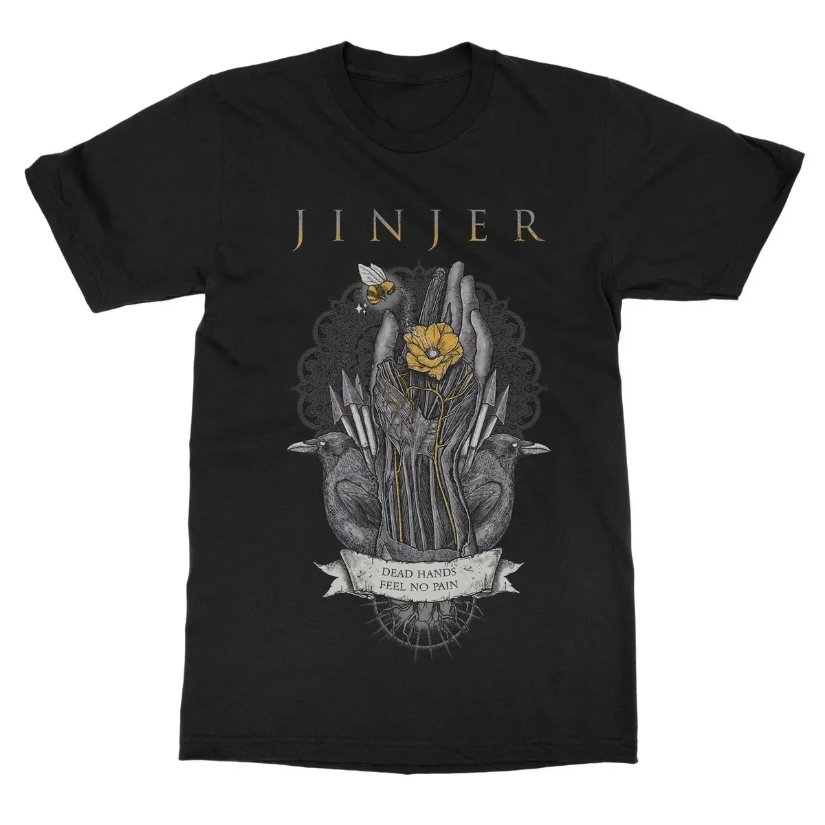 Jinjer Progressive Metal Dead Hands Slogan Graphic Print T Shirt Classic Band Merch Unisex T Shirt