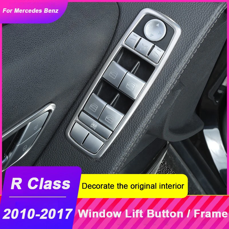 

Car Window Glass Lifting Button Cover Sticker Trim For Mercedes Benz A B R GL ML Class W169 W245 W164 X164 W251
