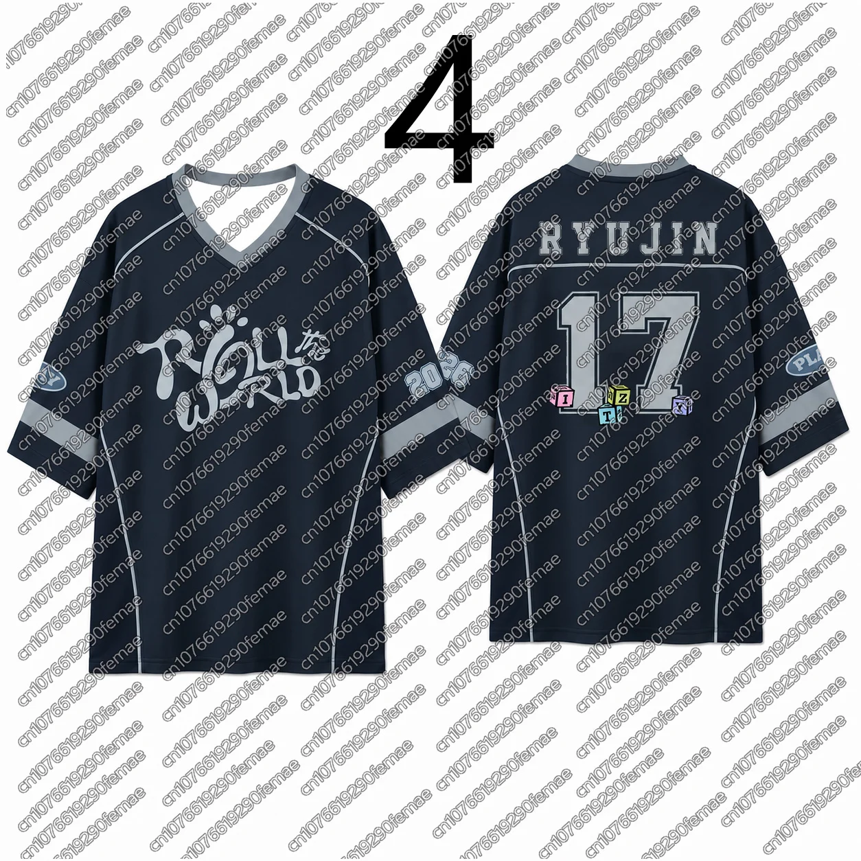 2026 Neues TUNNEL VISION Roll The World V-Ausschnitt Drop-Shoulder Jersey Damen Kpop Konzert Fan Merch Sommer T-Shirt – Detail 4
