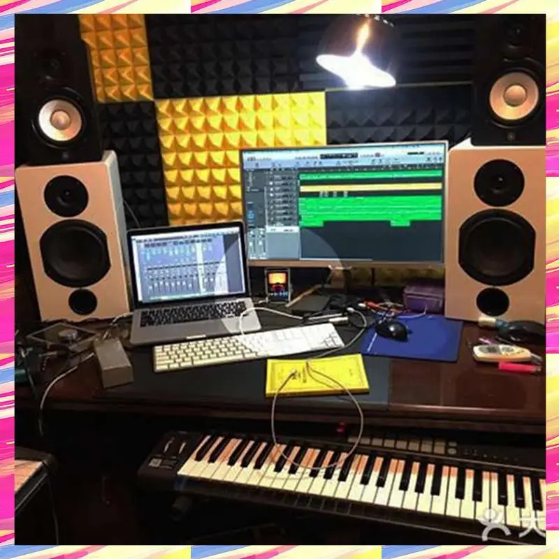 AIAI Klok Muziek Spectrum VU Meter 2,4 "Analog Display Spraakbesturing Digitale Ritme Analyzer