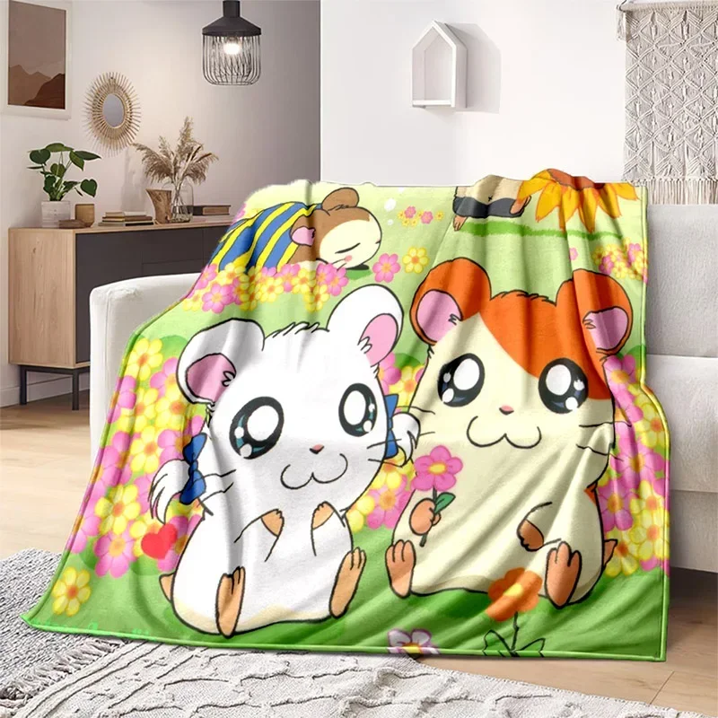 Lovely mouse blanket cartoon Hamtaro soft household blanket Children\'s thin sofa bed sheet warm blanket for all season