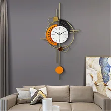 Cross-border modern simple wall clock living room wall lamp light luxury background wall decorative clock fashion art clock