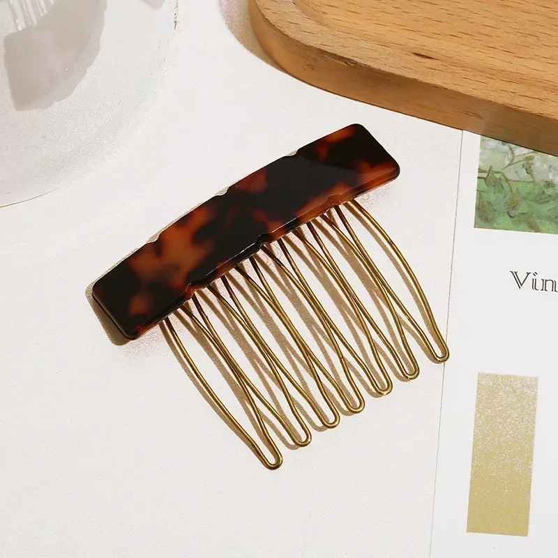 7 Teeth Small Insert Comb Clip Acetic Acid Women Hair Styling Hairpins Women Girls Headwear Jewelry Bangs Broken Hair Comb Clip