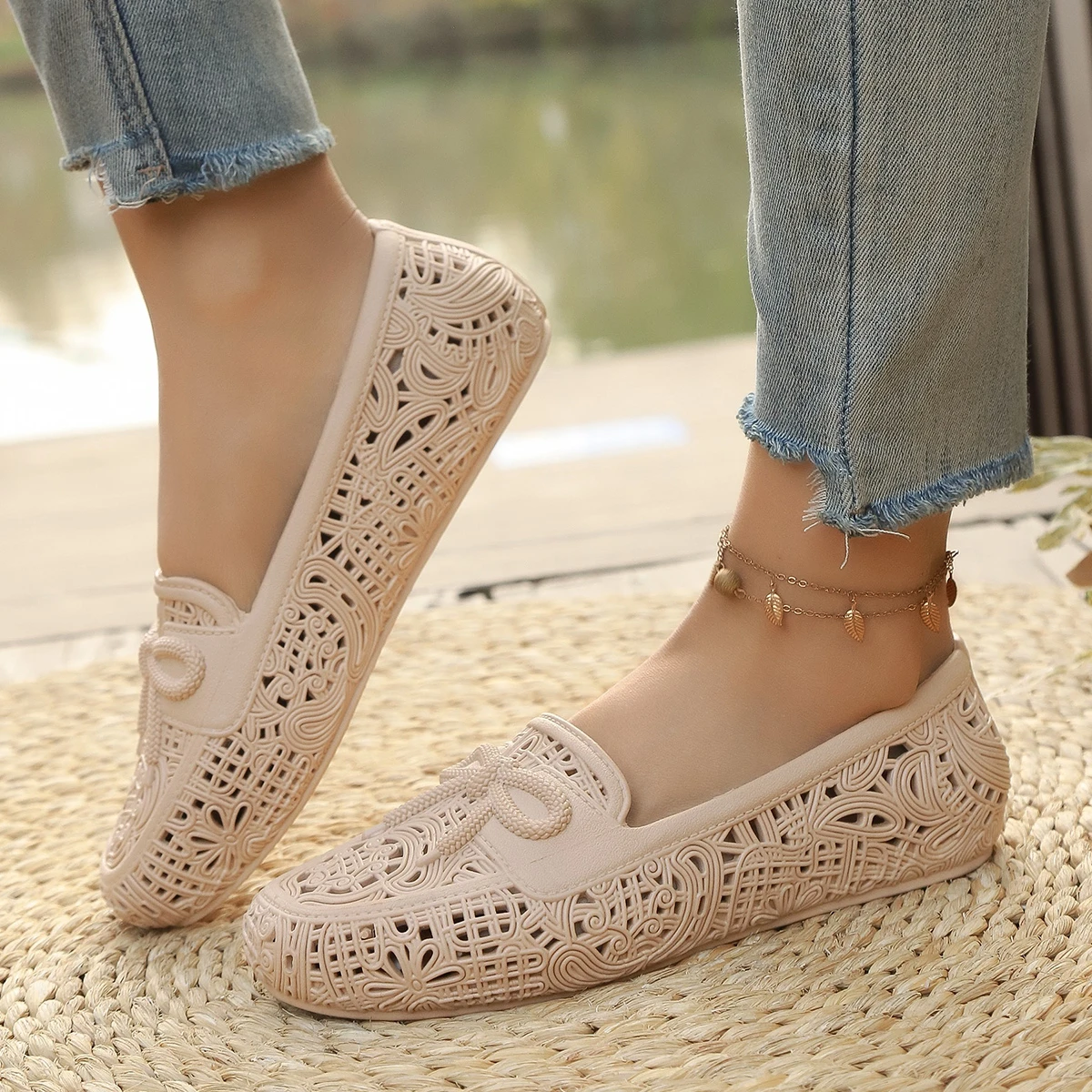 Summer New Style Round-toe Comfortable Anti-slip Sexy Casual Shoes Fashionable and Popular - Bow-shaped Flat Shoes for Women