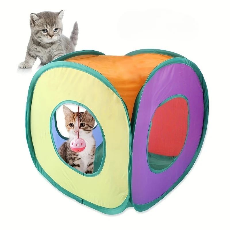 Foldable Cat Toy Tunnels Fun Kitten Small Dog Tent House Training Interactive Toy Cat Tent Pet Supplies Cat Accessories