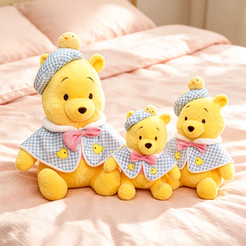 Sitting Winnie The Pooh Plush Doll Cute Pooh Bear Stuffed Toy Soft Fluffy Cartoon Animal Plushie Home Decor Birthday Gift Doll