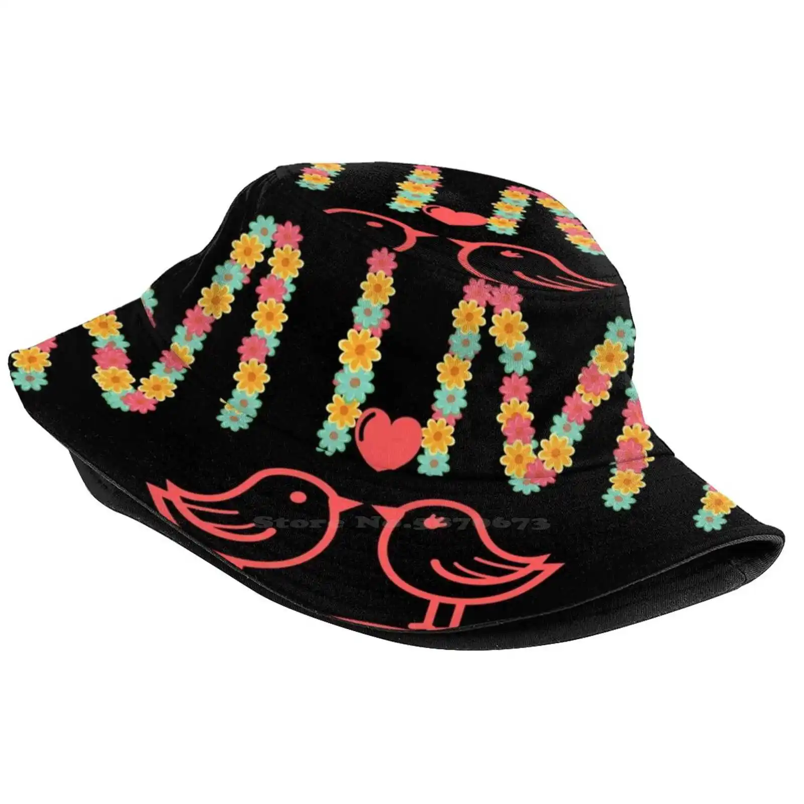 Mimi Korean Caps Funny Beach Bucket Hats Mimi Lovers Grandma Family Floers Plants Funny Unique Beautiful Nature Multicolored I