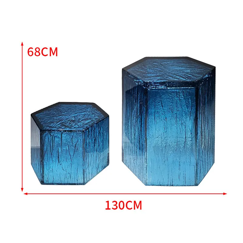 Modern Style Durable Unique End Table for Living Room Indoor Outdoor  Transparent Resin  Coffee/Tea Table Set