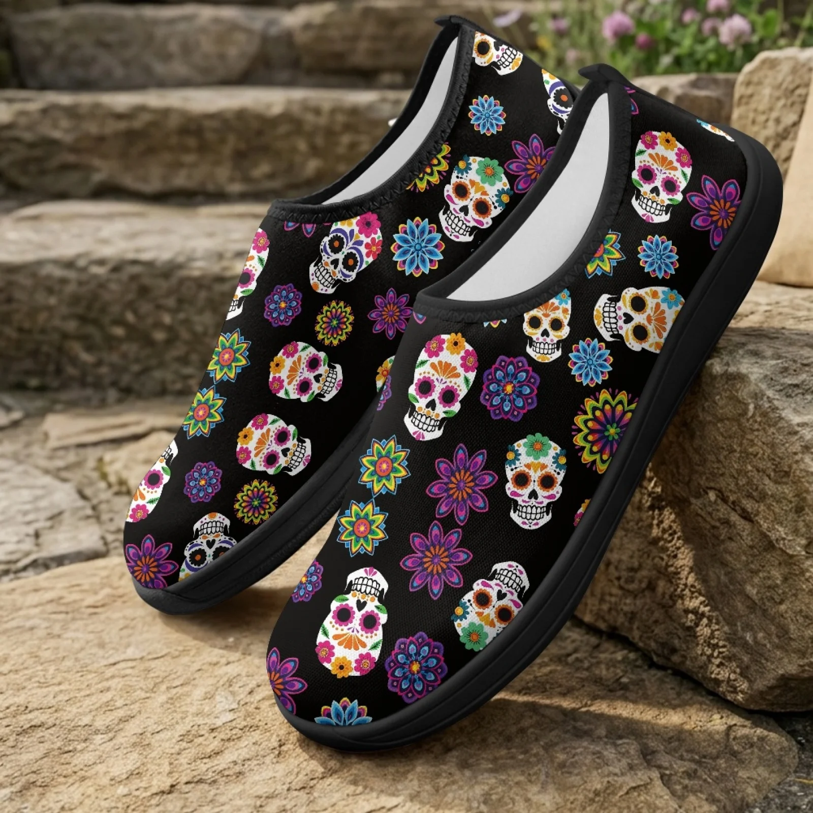 PENSTROLL Comfort Zero Drop Shoes Breathable Athletic Shoes for Casual Men's Sugar Skulls Floral 2026 Collection