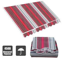 New Stripe Red Color Replacement Canopy For Gazebo Outdoor Waterproof Telescopic Courtyard Curtain Shade Cloth