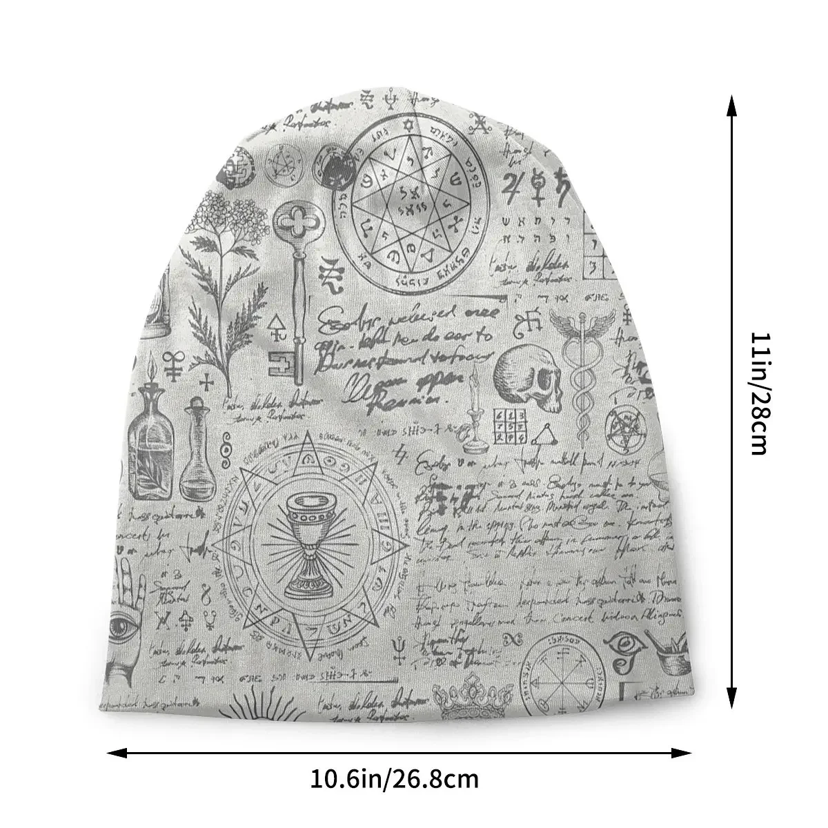 Background Theme Alchemy Bonnet Homme Fashion Skull Skeleton Thin Skullies Beanies Caps Novelty Hats