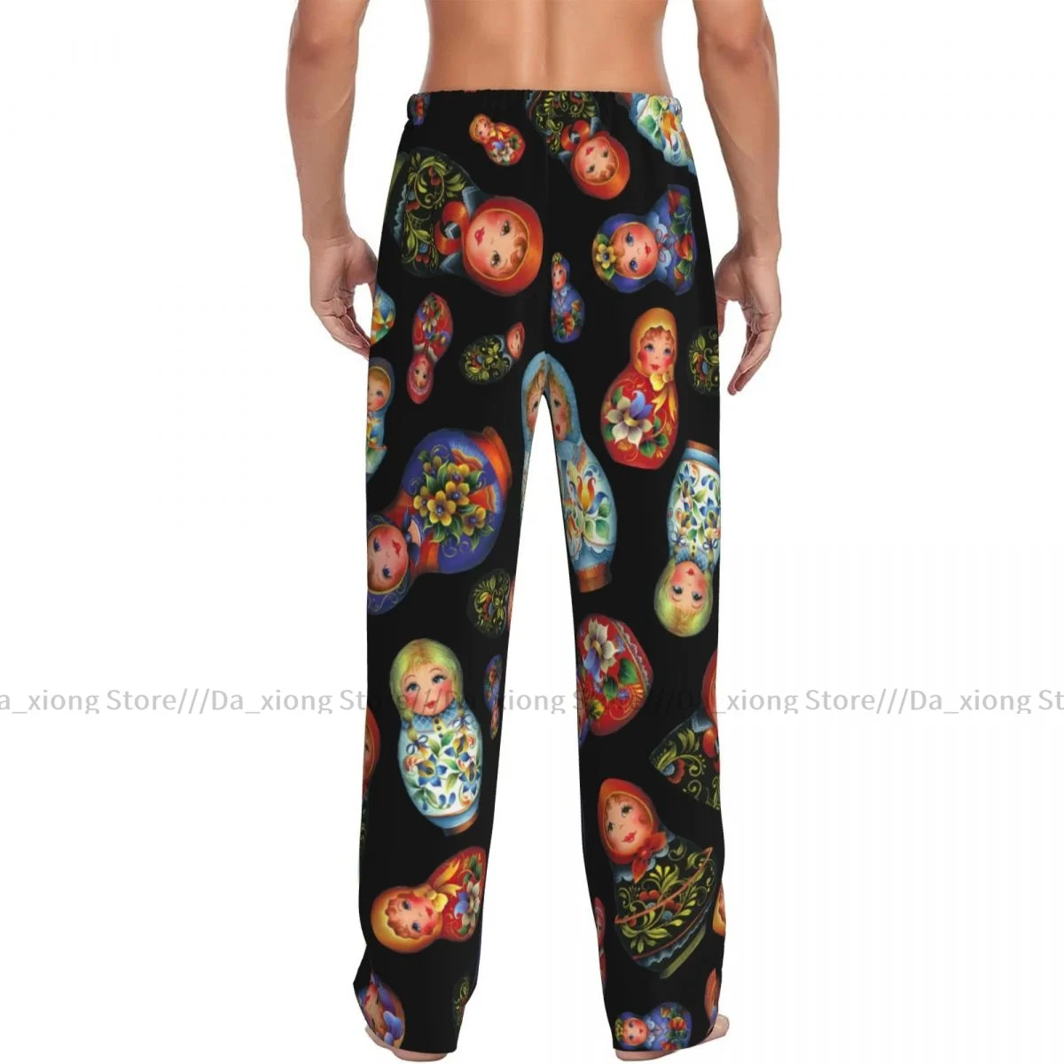 Pantalones de pijama informales para hombre, ropa de dormir cómoda, holgada, con patrón de Matryoshka rusa