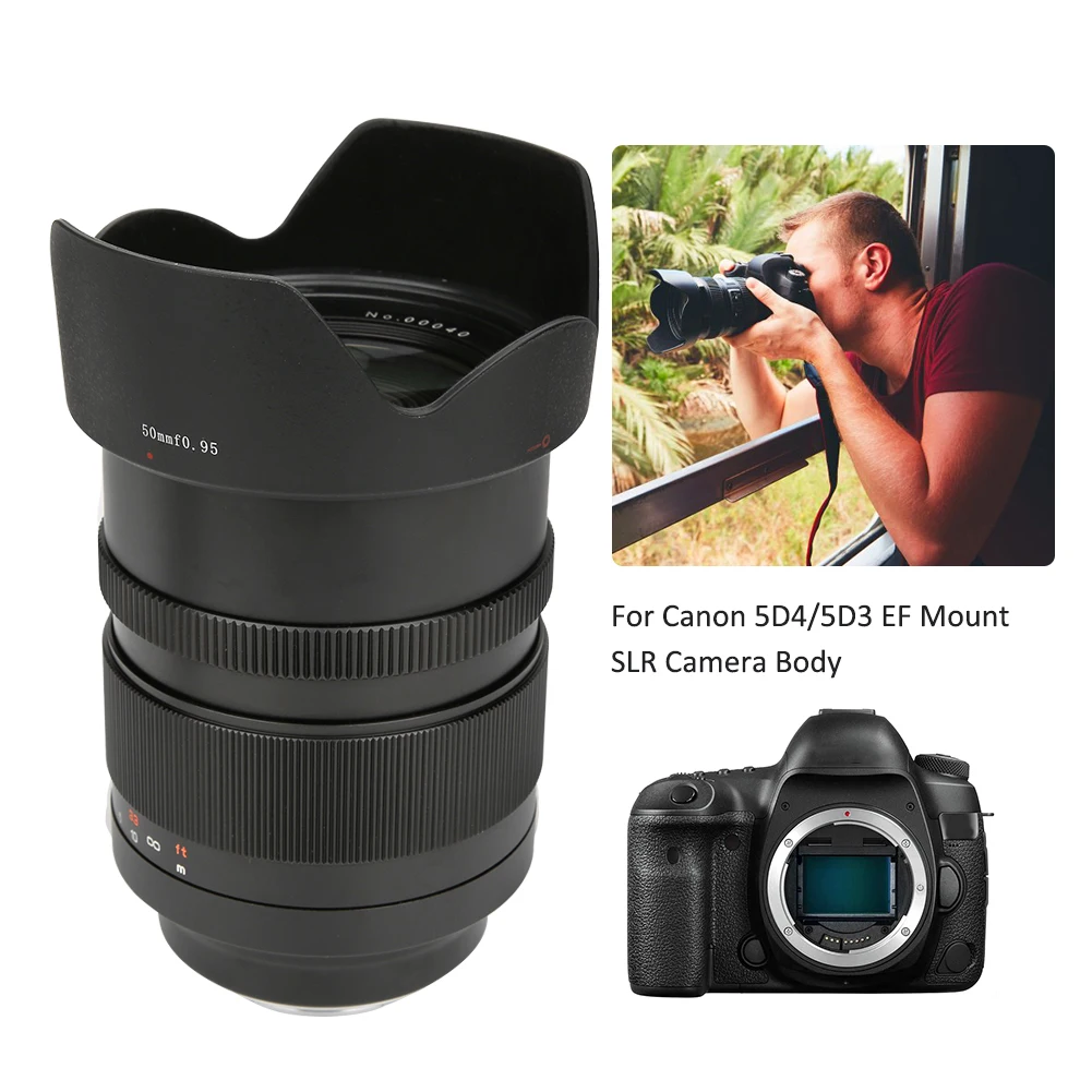 ZHONGYI 50mm F0.95 Full Frame Super Large Aperture Fixed Focus Lens for Canon EF RF  FE Nikon Z Mount Cameras