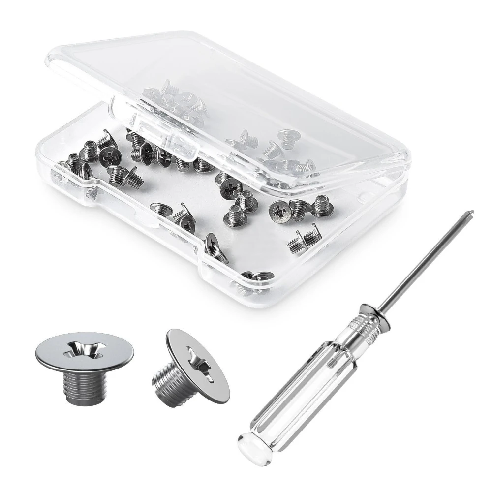 50PCS M2 Computer Installation Screws Iron Plated Nickel Flat Head Cross CM Screws with Screwdriver Screw Set Hardware Fasteners