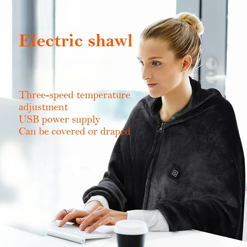 

Портативное электрическое одеяло с USB-подогревом для офиса, дома и улицы, моющееся, 3 уровня нагрева