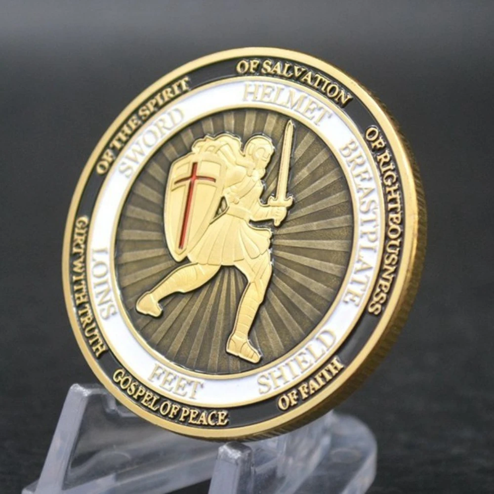 وضع على الدرع الكامل للإله عملة تذكارية للأفسسيين مطلية بالذهب للدفاع عن العملة التذكارية للإيمان