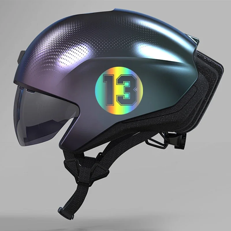 ملصق رقم سباق PVC مقاوم للماء ، دراجة نارية ، سيارة ، خوذة ، جسم ، خدوش ، 13 ، 17 ، 19 ، 21 ، 23 ، 69 ، 77 ، دائري ، 15 ماركة جديدة #6