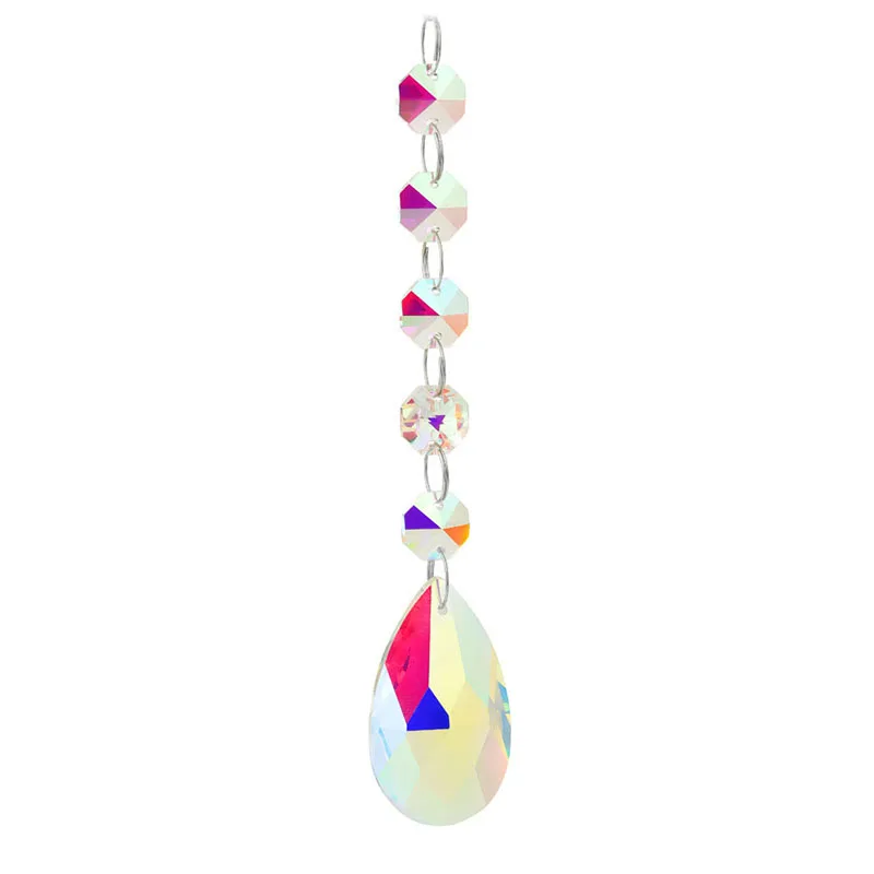 20pcs AB Chandelier Glass Crystals Lamp Prisms Parts Hanging Drops Pendants Home Garden Decoration