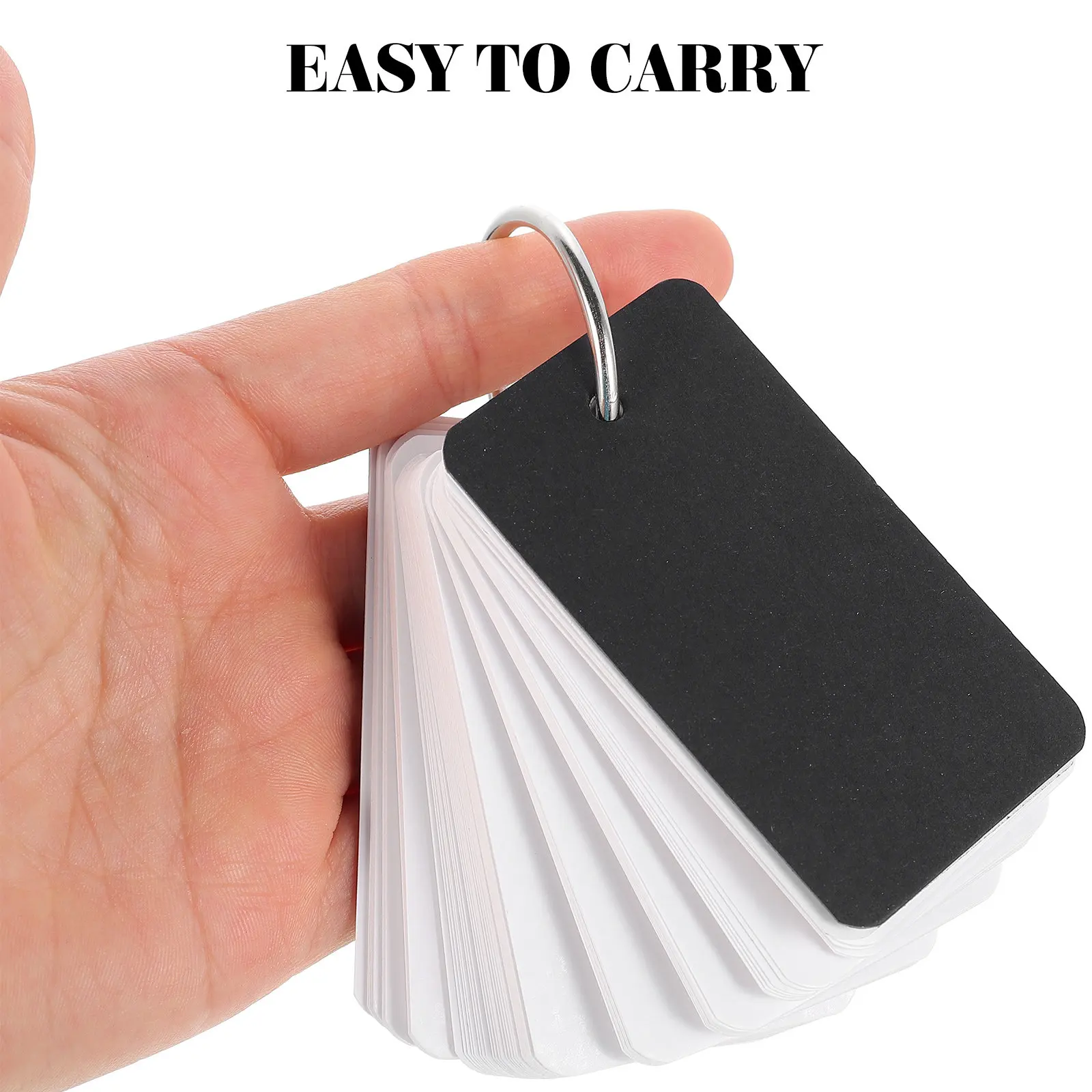 

4Sets Organized Portable Blank Flash Cards for Studying Learning Memory School Office Kids Customizable Index Note Cards